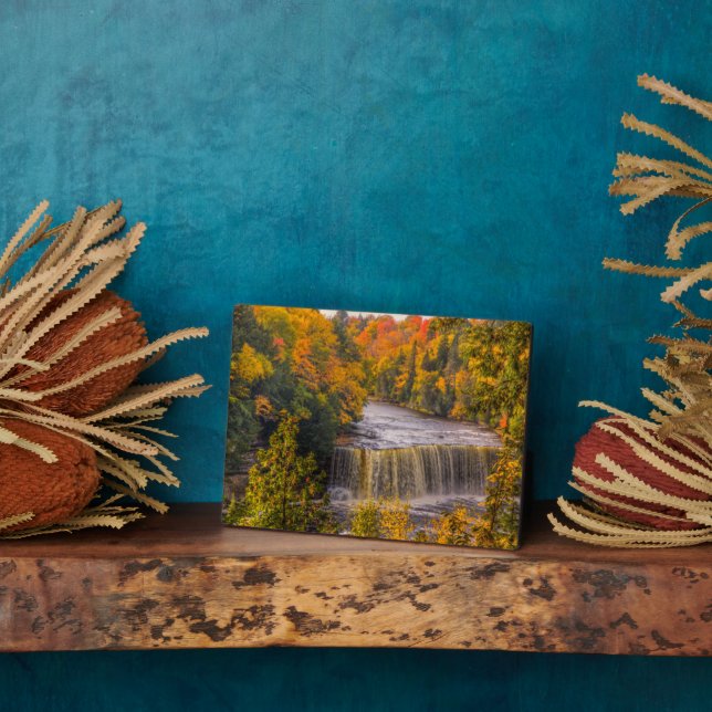 Upper Falls with Fall Colors Plaque (Side)