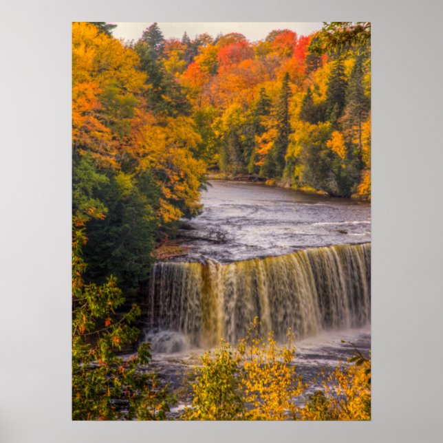 Upper Falls with Fall Colors Poster (Front)