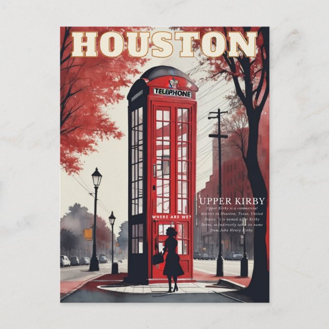 Upper Kirby, Houston, Texas  Postcard (Front)