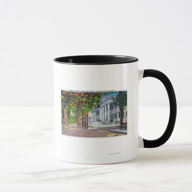 Upper Main Street View of Colonial Mansions Mug (Right)