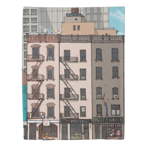 Upper Manhattan New York City USA Whimsical Duvet Cover