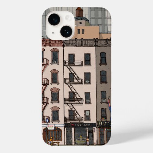 Upper Manhattan New York City USA Whimsical Illust Case_Mate iPhone 14 Case