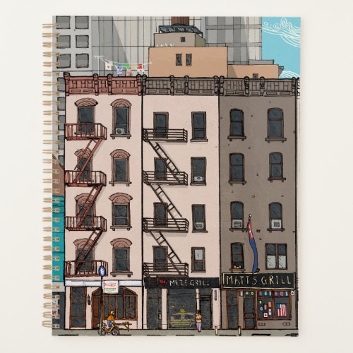 Upper Manhattan New York City USA Whimsical Illust Planner