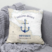 Upper #Michigan Boat Name &amp; #Anchor Welcome Aboard Outdoor Pillow