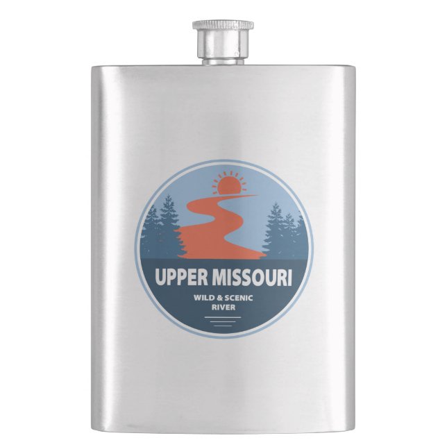 Upper Missouri Wild And Scenic River Flask (Front)