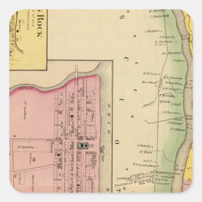 Upper Ohio River and Valley 3 Square Sticker (Front)