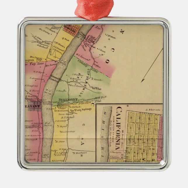 Upper Ohio River and Valley Metal Ornament (Front)