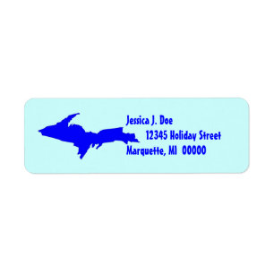Upper Peninsula Michigan UP Return address Label