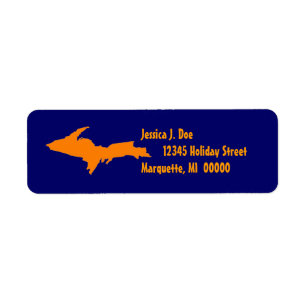 Upper Peninsula Michigan UP Return address Label