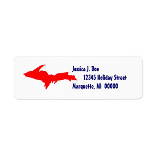 Upper Peninsula Michigan UP Return address Label