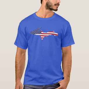 Upper Peninsula UP American Flag Yooper USA T-Shirt