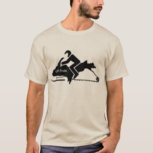 "Upper Peninsula UP Sled" Sledders.com Ash T-shirt (Front)