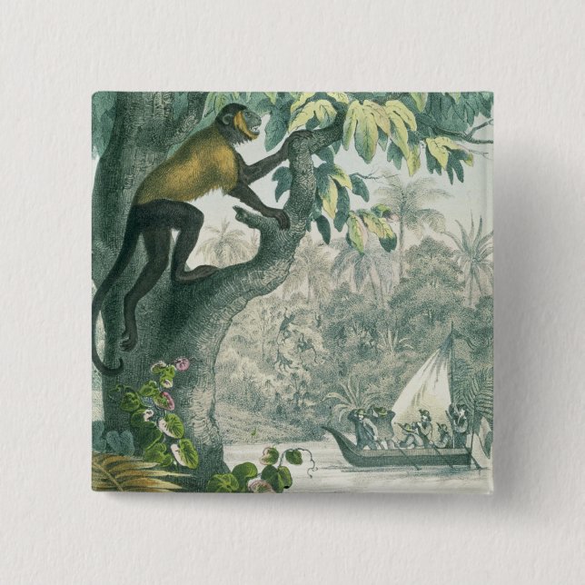 Upper reaches of the Amazon, from 'Das Buch der We Pinback Button (Front)