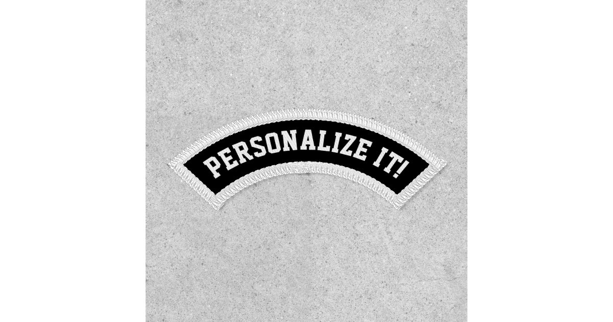 Upper Rocker White Text Patch Zazzle