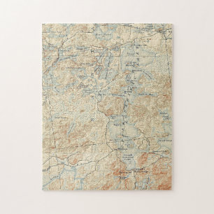 Upper Saranac Lake Detail from Old Topographic Map Jigsaw Puzzle