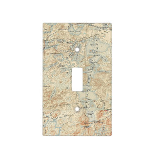 Upper Saranac Lake Detail from Old Topographic Map Light Switch Cover