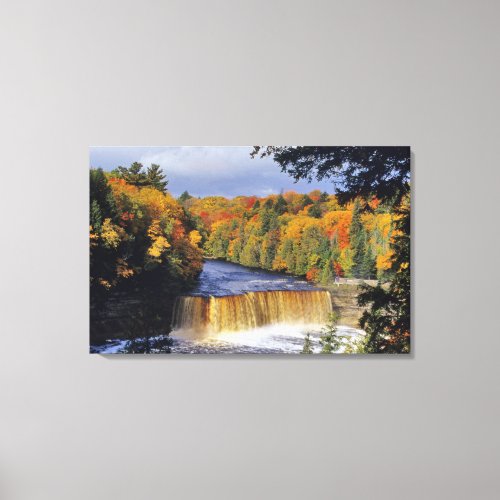 Upper Tahquamenon Falls in UP Michigan in autumn Canvas Print