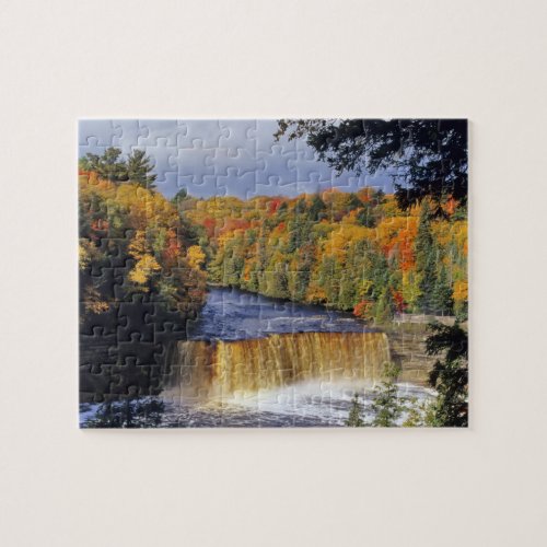 Upper Tahquamenon Falls in UP Michigan in autumn Jigsaw Puzzle