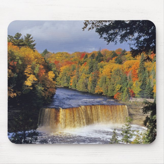 Upper Tahquamenon Falls in UP Michigan in autumn Mouse Pad (Front)