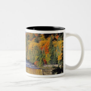 Upper Tahquamenon Falls in UP Michigan in autumn Two-Tone Coffee Mug