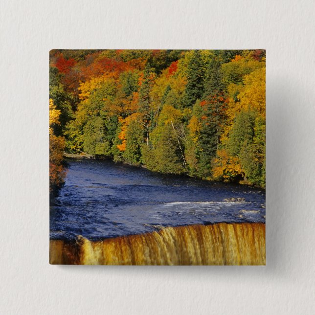 Upper Tahquamenon Falls in UP Michigan in Button (Front)
