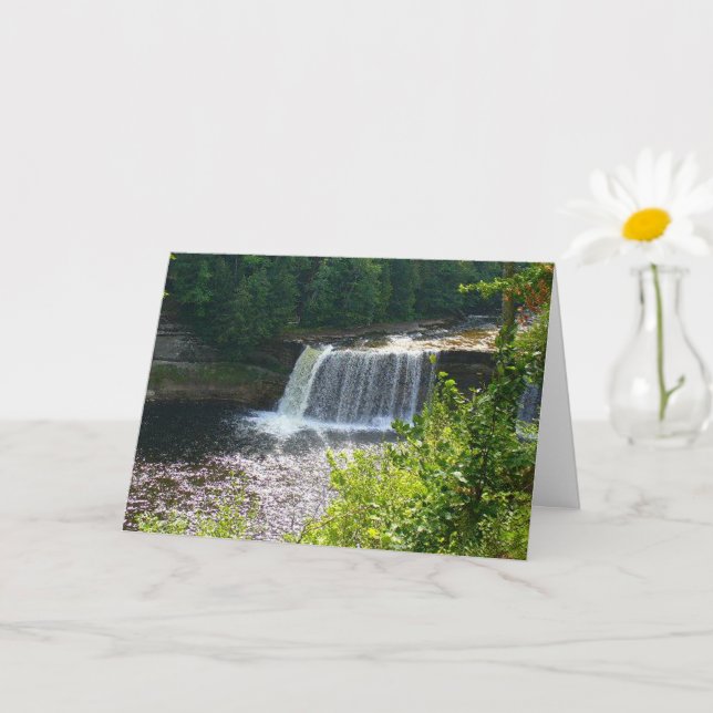 Upper Tahquamenon Falls Michigan Birthday Card (Small Plant)