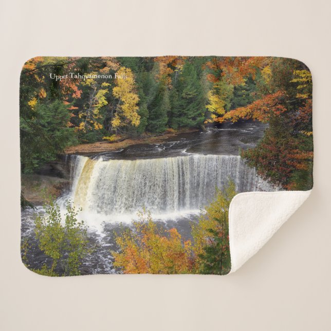 Upper Tahquamenon Falls sherpa blanket (Front (Horizontal))
