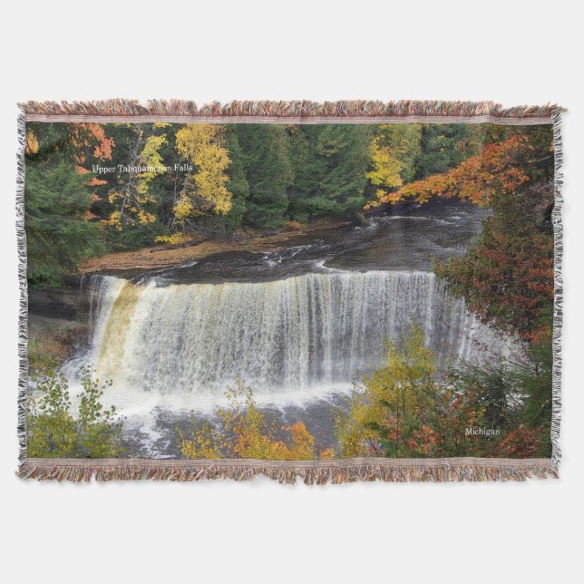 Upper Tahquamenon Falls throw blanket (Front)