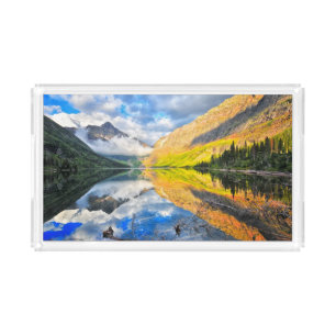 Upper Two Medicine Lake at Sunrise Acrylic Tray
