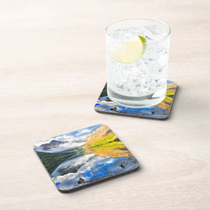 Upper Two Medicine Lake at Sunrise Beverage Coaster