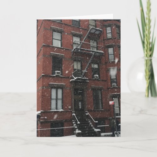 Upper West Side Fire Escape NYC New York Winter Holiday Card