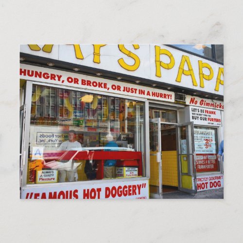 Upper West Side Hot Dog Shop New York City NYC Postcard
