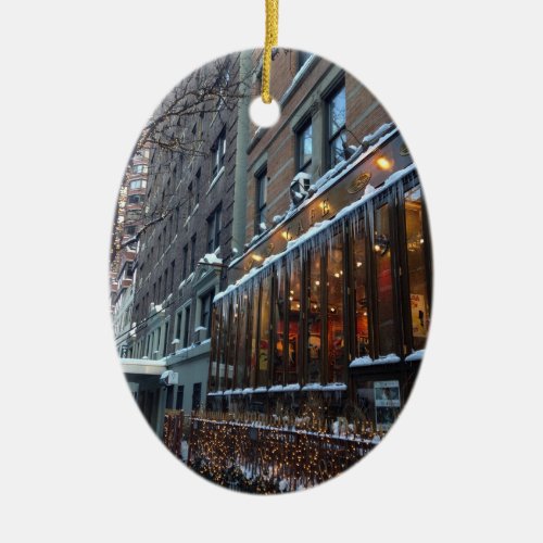 Upper West Side Icicles New York City Winter NYC Ceramic Ornament