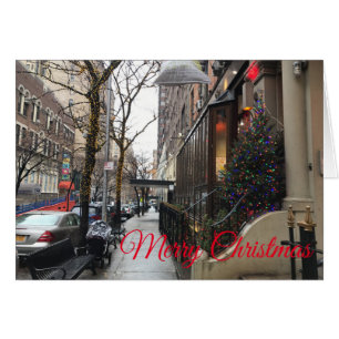 Upper West Side NYC Snow Christmas Lights New York Cards