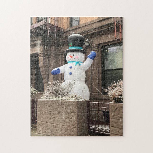 Upper West Side Snowman New York City NYC Snow Jigsaw Puzzle (Vertical)