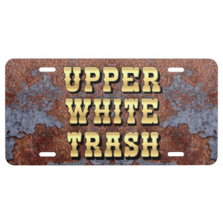 Upper White Trash License Plate