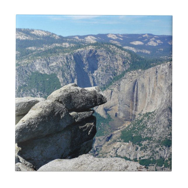 Upper Yosemite Falls from Glacier Point, CA Ceramic Tile (Front)