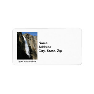 Upper Yosemite Falls in California Label