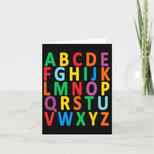 Uppercase Letters Alphabet Learn Abc Boy Girl Kids Card