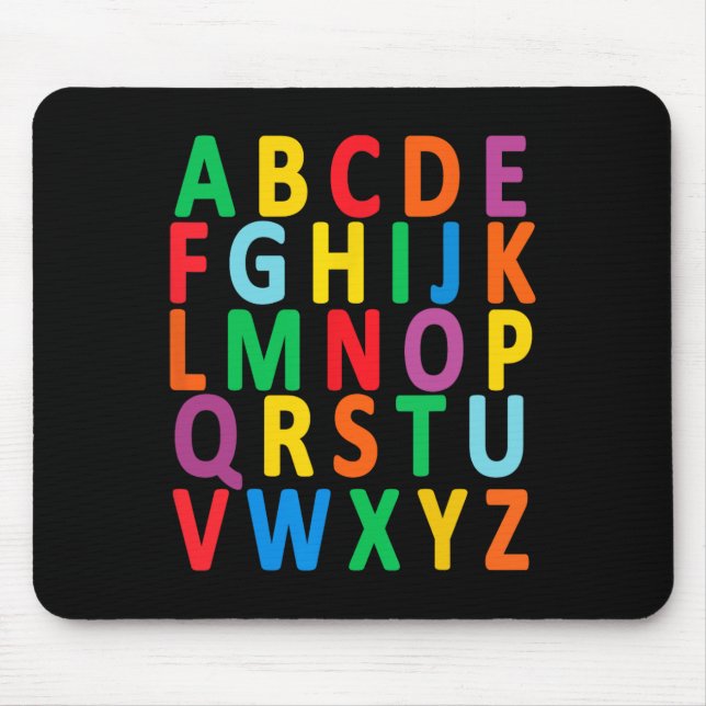 Uppercase Letters Alphabet Learn Abc Boy Girl Kids Mouse Pad (Front)