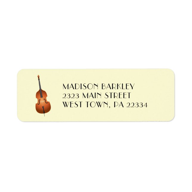 Upright Bass Musician Music Teacher Jazz Band Label (Front)