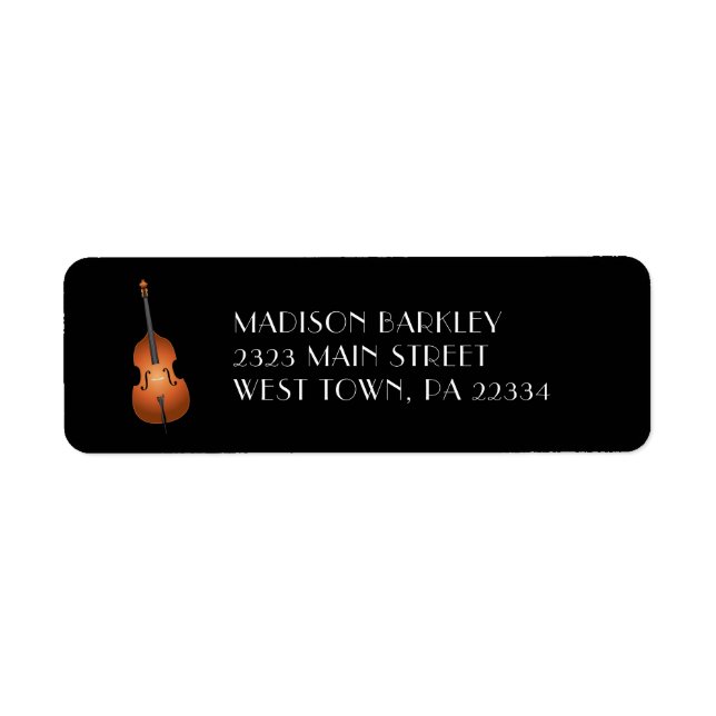 Upright Bass Musician Music Teacher Jazz Band Label (Front)