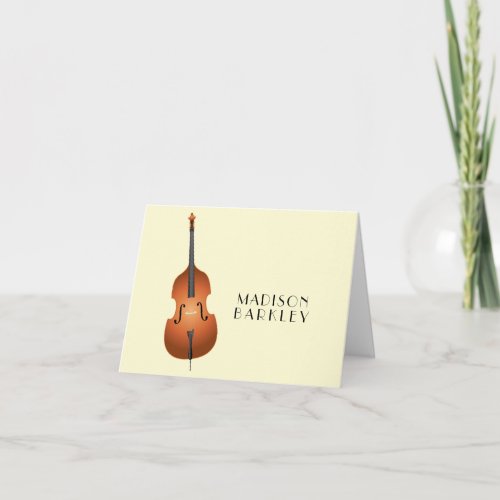 Upright Bass Musician Music Teacher Jazz Band Note Card