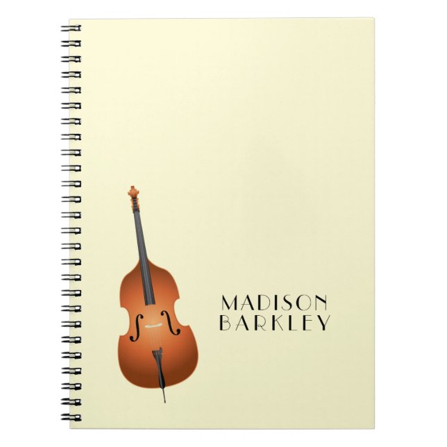 Upright Bass Musician Music Teacher Jazz Band Notebook (Front)