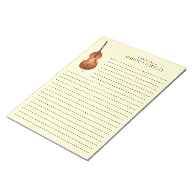 Upright Bass Musician Music Teacher Jazz Band Notepad (Angled)