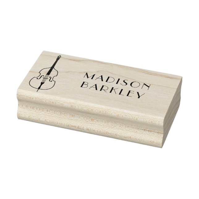 Upright Bass Musician Music Teacher Jazz Band Rubber Stamp (Stamp)