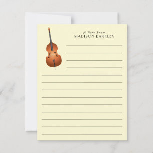 Upright Bass Musician Music Teacher Jazz Band Thank You Card