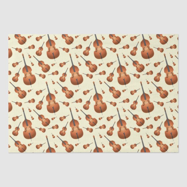 Upright Bass Musician Music Teacher Jazz Band Tissue Paper (Front)
