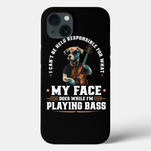 Upright Bass Player Face Quote Jazz Dog Double Bas iPhone 13 Case