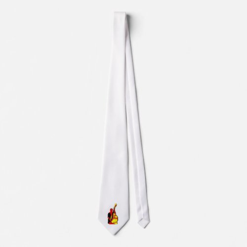 Upright Bass Player Image Design Red and Yellow Tie